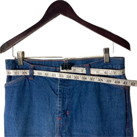 1970s Faded Glory by Appendagez Wide Leg Blue Jeans 100% Cotton Denim Jr Size 34 - Picture 9 of 16